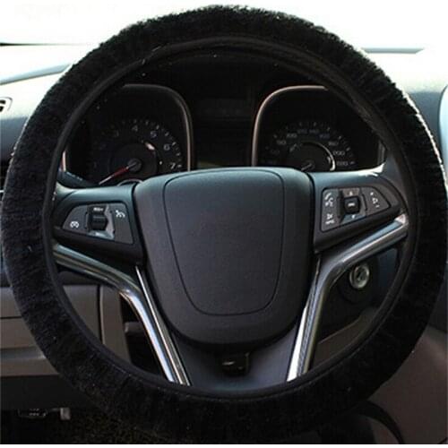 1 pc DIY Long Plush Warm Fur Car Steering Cover Woolen Handbrake Car accessory