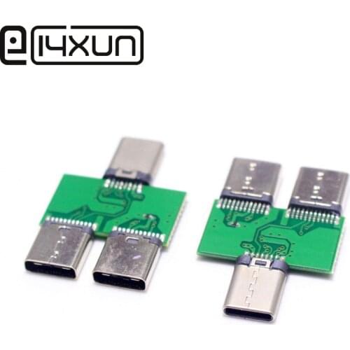 1pcs Type-C Male to Female Transfer Adapter 3.1 1 Male to 2 Female Type C Test Board Dual-line audio call charging Connector