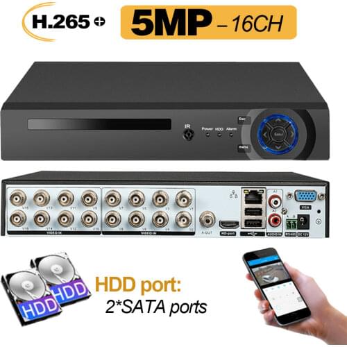 16CH AHD 5MP HD DVR 5MP CVI TVI CCTV Surveillance Video Recorder HDMI USB 3G WIFI XMEYE Support (AHD CVI TVI Analog)+(IP Cam)
