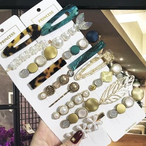 3/4pcs Set Pearl Crystal Hair Clip Headwear For Women New Fashion Hairgrip Girl Hair Accessories Side Clip Hairpins Wholesale