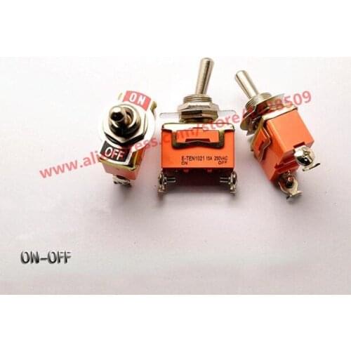 5pcs/lot E-TEN1021 2-Pin SPST 2 Terminal G109 ON-OFF 15A 250V Toggle Switch Good Quality