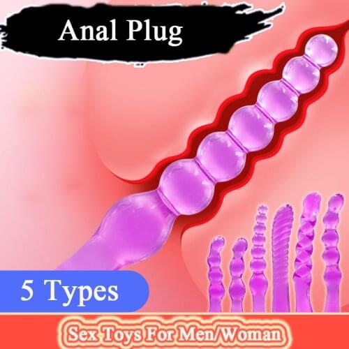 5 Types Soft Anal Plug Male Masturbation Prostate Massager Sex Toys for Men Women Vaginal Stimulation Anal Beads Sex Appliance