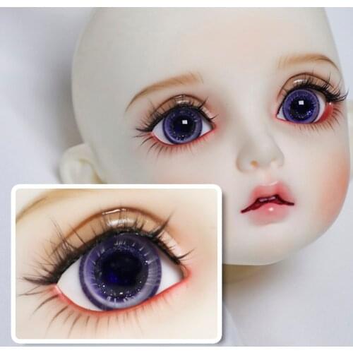 BJD doll accessories are suitable for 14mm 16mm simulation flash pupil dream purple glass eyes doll accessories