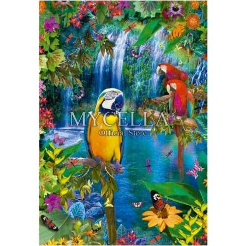 Birds Diamond Mosaic Picture Cross Stitch Embroidery 5D Diy Diamond Painting Parrot & Flowers Full Needlework Home Decor Gift