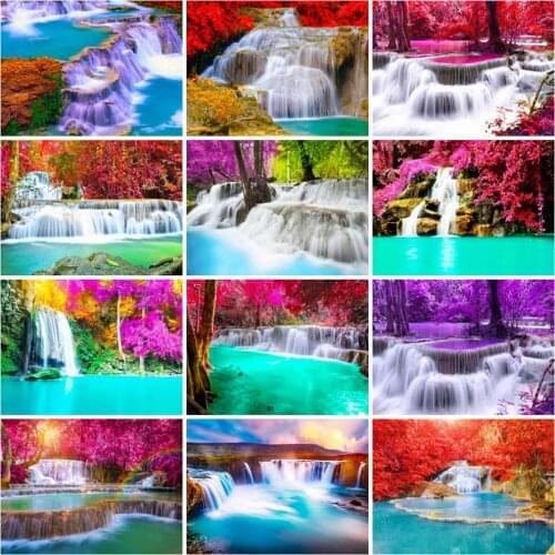 Diamond Embroidery Waterfall Full Square Round Diamond Painting Natural Cross Stitch Kits Picture Mosaic Scenery Home Decor