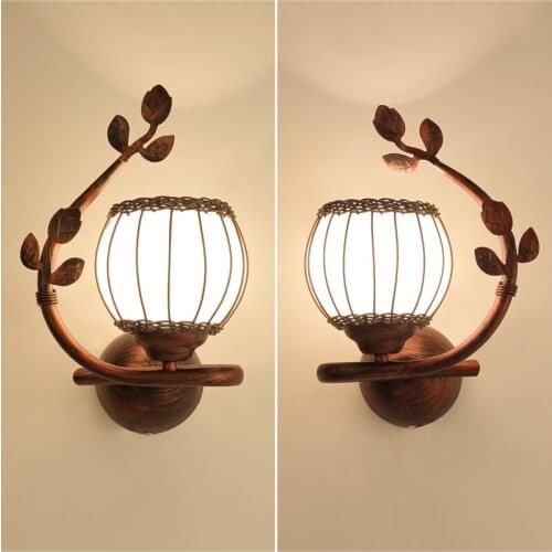 American country retro wall lamp modern minimalist hotel LED wall light creative bedroom living room bedside lamp LB123014