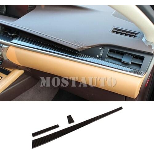 For Lexus ES 250 300h Carbon Fiber Center Console Moulding Trim Cover 2013-2017 3pcs Car Accessories Interior Car Decor Car Trim
