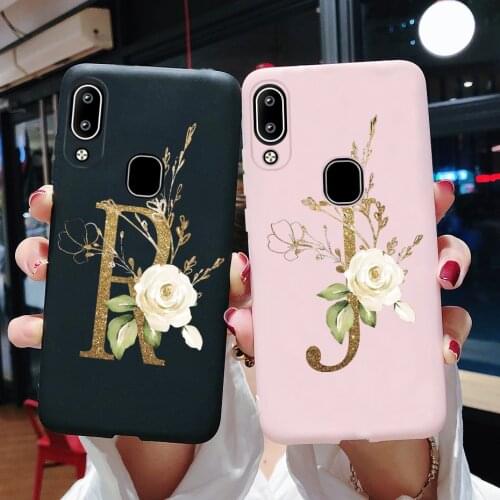 For Vivo Y91 Case Black Matte Alphabet Flower Letters Soft Silicone Phone Cases Back Cover for Vivo Y95 Y91 Y93 Lite Case Fundas