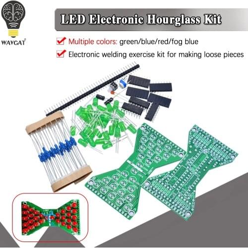 DC 5V Red LED Electronic Hourglass Students DIY Kit Speed Adjustable Funny Electronic DIY Kits LED Double Layer PCB Board