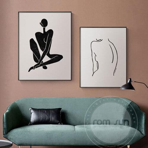 Nodic Art Figure Paintings Posters Wall Retro Pictures for Living Room Bedroom Gallery Entrance Unique High Quanlity Home Decor