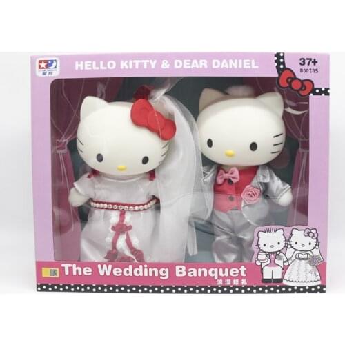 HelloKitty Wedding Banquet Plastic Anime Action Figure Dolls Girls Play House Toys Set Classic Childrens Toys Christmas Gifts