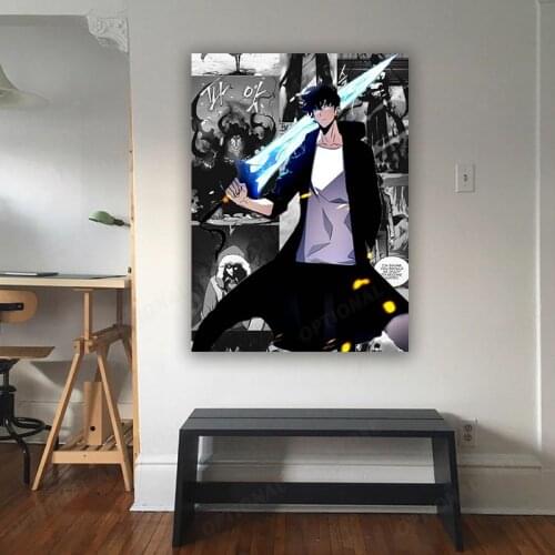 Solo Leveling for Manhwa Lovers Anime Living Room Bedroom Home Decoration Gift Fabric Wall Canvas Poster