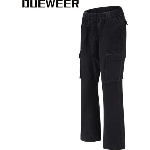 Dueweer Camouflage Flare Pants Fashionable Camo Cargo Pants Men Slim Fit Camouflage Trousers Women All-match Hot Style