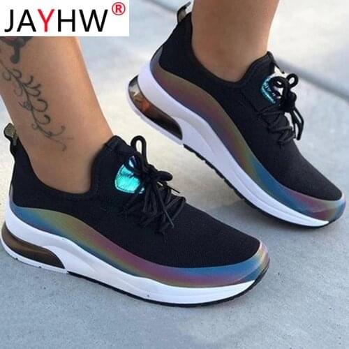JAYHW Women Sport Shoes Ladies Vulcanized Sneakers Casual Slip On Mixed Colors Shoes Woman Platform Running Shoes For Female