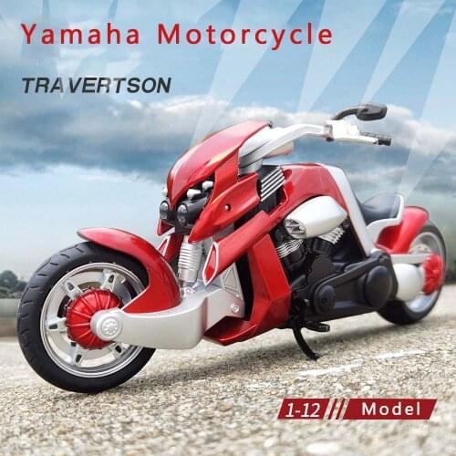1:12 Yamaha Motorcycle Model Simulation Sound And Light Alloy Vrex Locomotive Childrens Toy Car Boy Gift Collection Ornaments