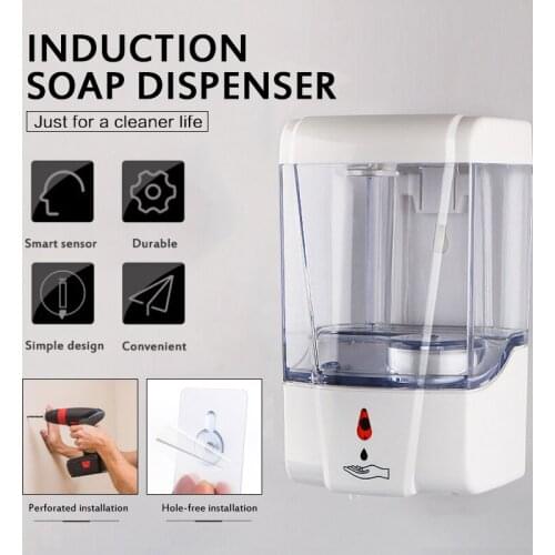 Bathroom Kitchen Accessories Wall Mounted 700ml Dual Power Soap Dispenser Automatic IR Sensor Touch Kitchen Lotion & Soap Spout