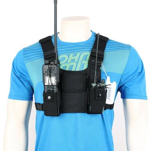 Nylon Two way radio pouch Chest Pack Pocket walkie talkie bag Holder Carry Case for Motorola Yaesu TYT baofeng UV-5R UV-82 888S