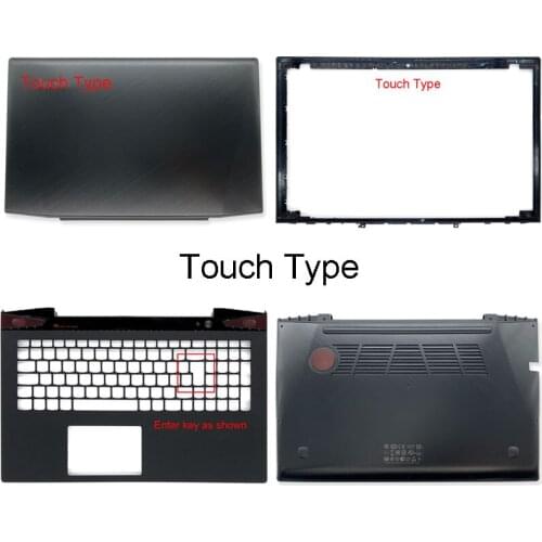 New Laptop Back Cover/Front Bezel/Palmrest/Bottom Case A B C D Cover For Lenovo Y50 Y50-70 With Touch AM14R000300 Black