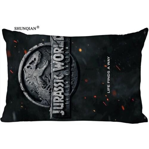 New Custom Jurassic World Pillowcase Zippered Rectangle Pillow Cover Cases Size 45X35cm,40x60cm,45X75cm,50X75cm(Two sides)