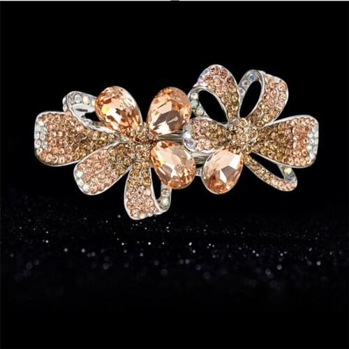 New Adult Crystal Rhinestones Headdress Elegant Plate Hair Top Clip For Women