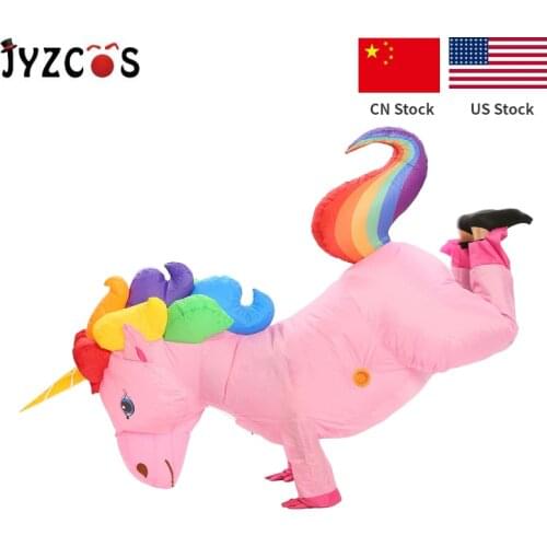 JYZCOS New Kids Boy Girl Inflatable Unicorn Costume Animal Themed Blow Up Suit Halloween Cosplay Costume Fancy Dress Outfit