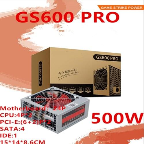 New PSU For Huntkey Brand ATX Dual Core Multicore CPU Stable Mute Backline Support 500W Power Supply GS600 PRO HK600-12FP