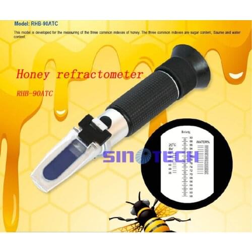 Big offer-Free shipping Hand held honey refractometer RHB-90ATC (without calibration oil)