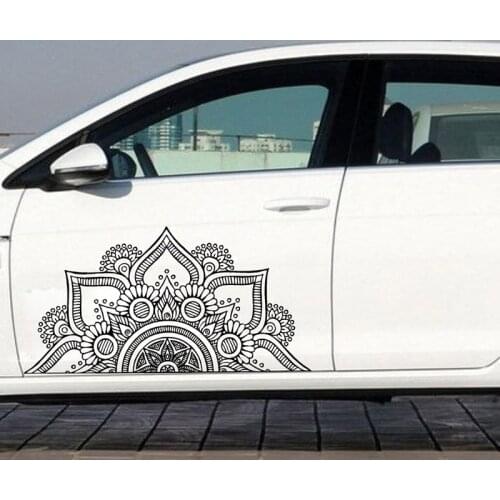 Half Mandala Flower Car Sticker Decal for Car door Decoration Waterproof Removable Vinyl Decor LC1196
