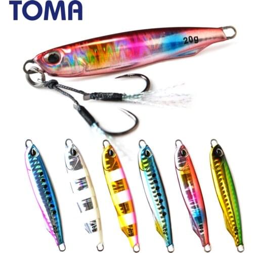 TOMA Micro Shore Jigging Luminous Lead Fish 20g 40g Casting Jig Lure Metal Spoon Fishing Artificial Bass Bait Tackle
