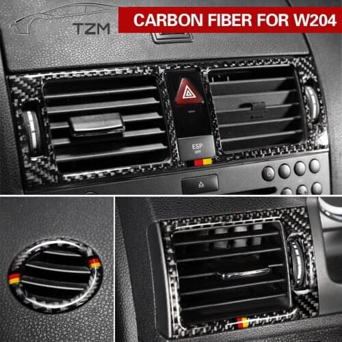 Central Console Dashboard Air Condition Outlet Frame For Mercedes Benz C class W204 2007-2010 Accessories Styling Sticker