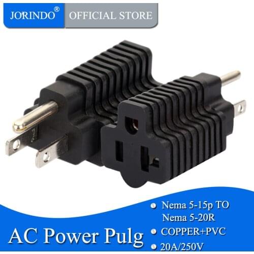 JORINDO Nema 5-15P Plug TO 5-15R 5-20R Amp T-Blade Female Adapter 15 Amp Plugue Casa para 20 Amp Adaptador Feminino Amp Plugue