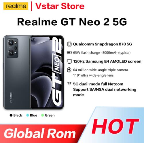 Original Realme GT 5G SmartPhone 6.43 inch 120Hz Super AMOLED Snapdragon 888 Octa Core 65W Smart Flash Charge WiFi 6