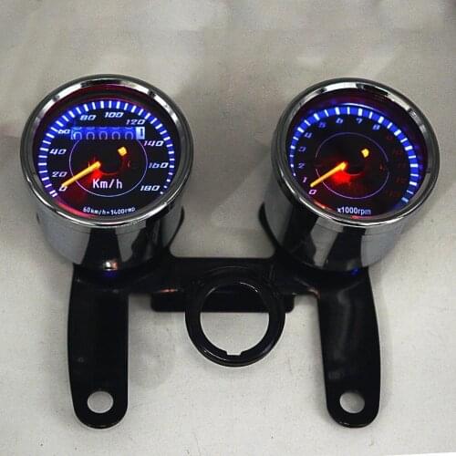 Universal Motorcycle Odometer 2 in 1 Motorcycle LED Backlight Odometer & Tachometer Speedometer Gauge Tachometer