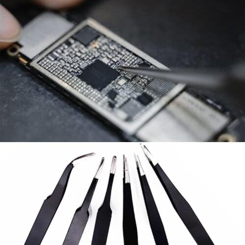 W3JA Precision Tweezers Set Soldering Tweezers Anti-Static Stainless Steel Multiple Tweezers for Craft Jewelry Electronic