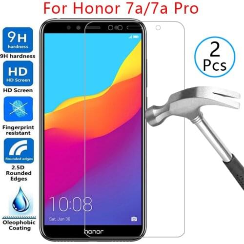Tempered glass screen protector for honor 7a pro case cover on honor7a honer onor hono 7 a a7 7apro protective phone coque bag