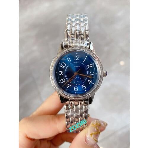 Hot Brand Stainless Steel Women Quartz Watch Moon Phase Sun Moon Star Night Turning Clock Black Blue Red Dial Dating WristWatch