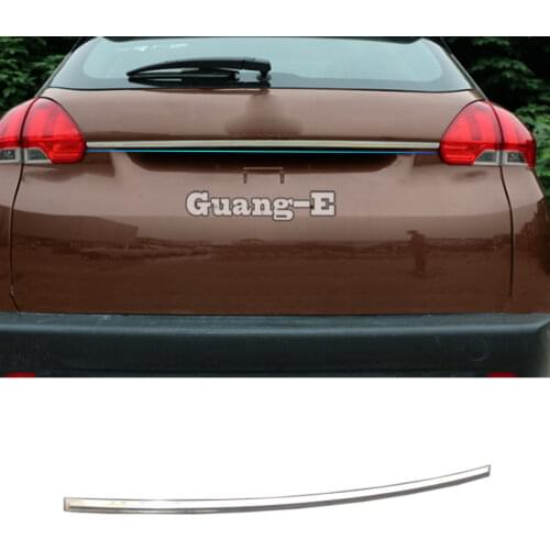 For Peugeot 2008 2014 2015 2016 Car Styling Cover Detector Stainless Steel Rear Door Bottom Tailgate Frame Plate Trim Lamp 1pcs