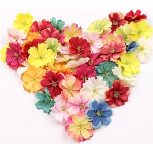 10Pcs 4.5cm Fake Blossom Head Artificial Simulation Plum Flower Head Home Decoration for Wedding