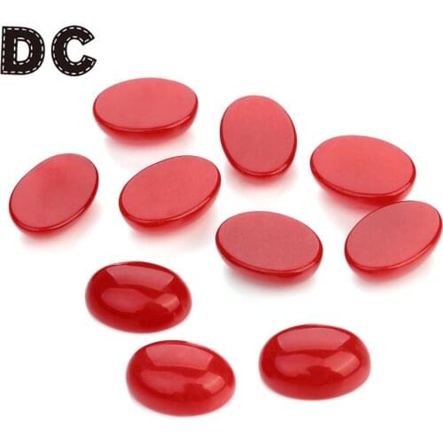 10pcs/lot Oval Natural Stone Cabochons Flat Round Red Bulk Crsytal Quartz Druzy Cabochon Cameo For Jewelry Settings Blank Base