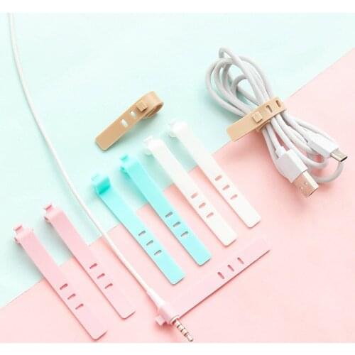 20pcs Silicone cable ties belting reusable car Wire Tie holder clip USB Cable Organizer Winder Management Clips Holder For Mouse