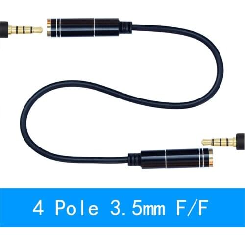 4pole DC3.5mm Jack Female to Female Extension stereo Audio Cable 20cm