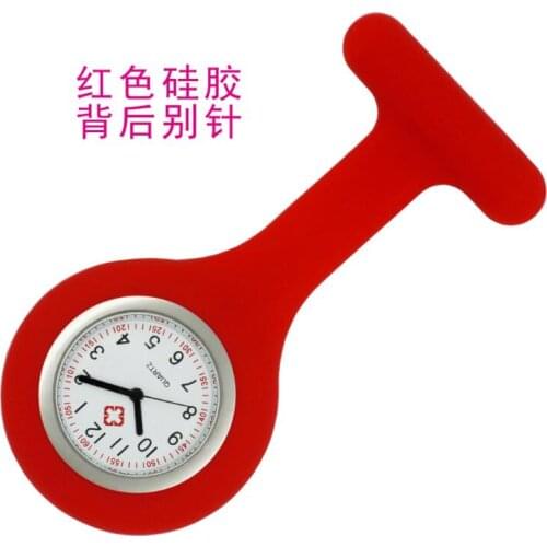 50pcs/lot New Nurse Watches Doctor Portable Fob Watch Brooches Silicone Tunic Batteries Quartz with Clip Medical Nurse Watch