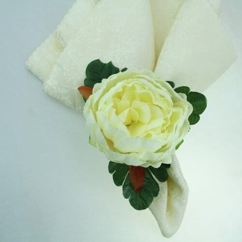 Free shipping qn19021901 handmade silk flower napkin ring wedding decoration napkin holder many colors 12 pcs