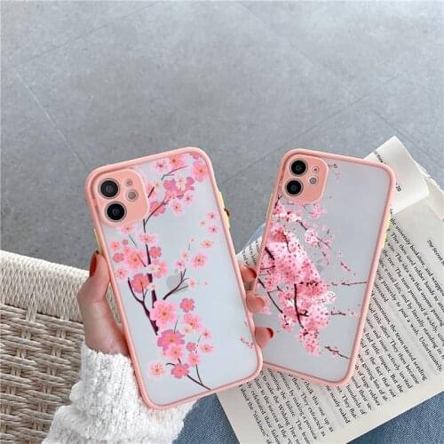 Cherry blossoms Phone Case matte transparent For iphone 7 8 11 12 plus mini x xs xr pro max cover