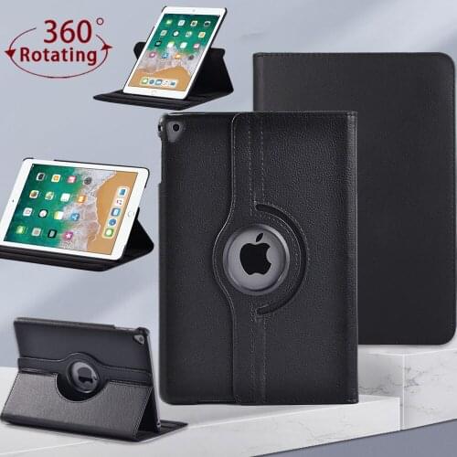 Tablet Case for Apple Ipad 5/Ipad 6/iPad Air 1/Air 2/iPad Pro 9.7 Inch 360 Rotating Pu Leather-Automatic Wake-Up Case + Stylus