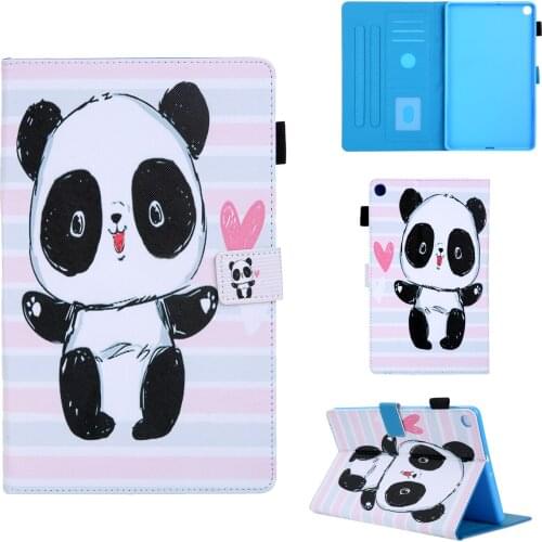 Kawaii Panda Cover For Samsung Galaxy Tab A 10 1 2019 Case sm t510 t515 Wallet Stand Tablet Coque For Samsung Tab A 10.1 Funda