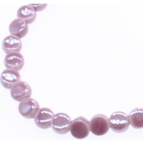 CHONGAI Purple Ceramic Oblate Beads For DIY Bracelet Necklace Accessories 8mm