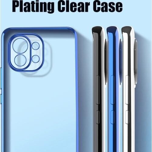 For Xiaomi Mi 11 Lite Case Plating Soft Clear Camera Protection Phone Cover For Xiaomi Mi 11 Mi11 Lite Ultra Pro 5G Cases