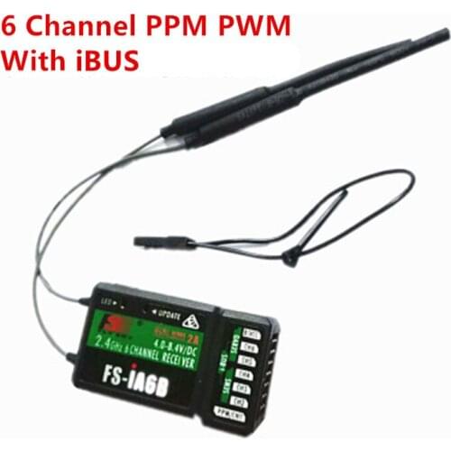 FS Flysky IA6B IA6 Receiver FS-IA6 6CH 2.4G Dual Antenna RC Receiver W IBus Port For Flysky FS-I6 FSI6 FS-i4 FS-i6 Quadcopter