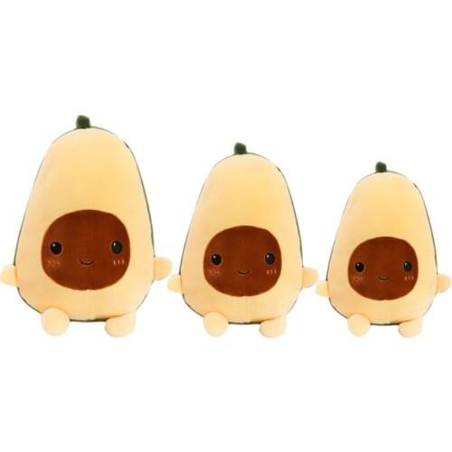 Simulation Kawaii Cute Avocado Stuffed Plush Toy Doll Cartoon Fruit Hugging Pillow Cushion for Sofa Bedroom Kids Christmas Gift